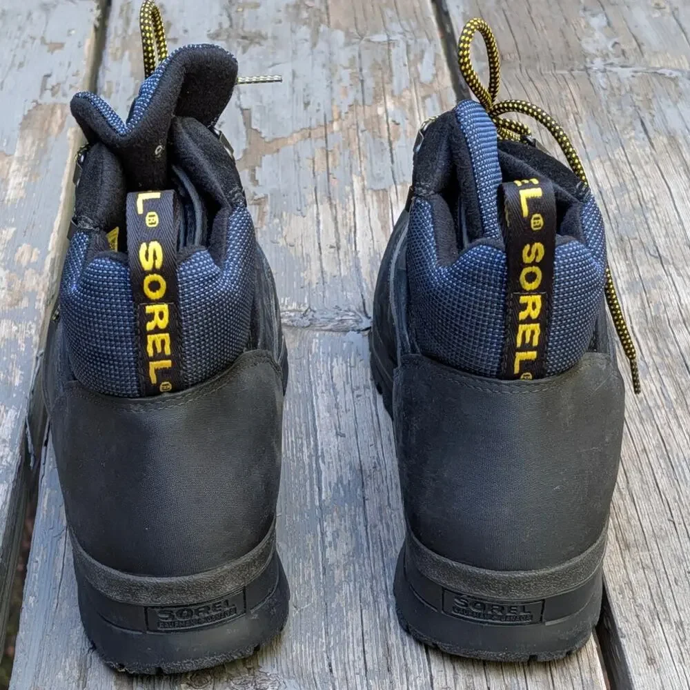 Vintage Sorel Hiking Boots Black Made in Canada Chunky Gorpcore Trail Size 9